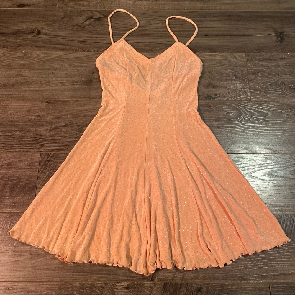 Vintage Lingerie nightie shimmer peach made in Canada by Dalmys
